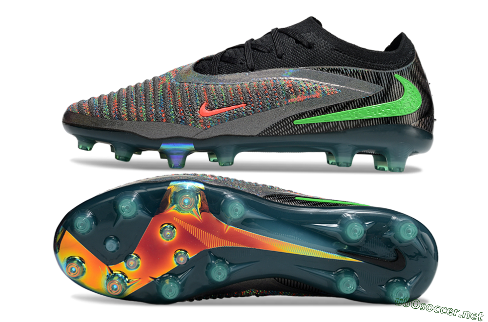 Unisex Nike Phantom 6 Elite AG Football Boots - Black/Grey/Silver 1