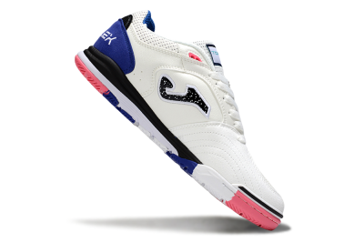Men's Joma Top Flex IC Football Shoes - White/Black/Blue
