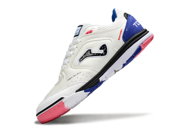 Men's Joma Top Flex IC Football Shoes - White/Black/Blue
