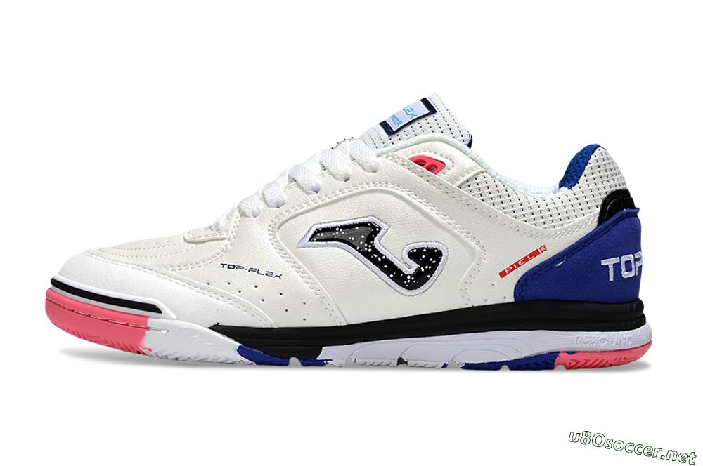 Men's Joma Top Flex IC Football Shoes - White/Black/Blue 0