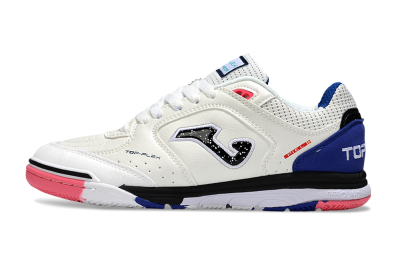 Men's Joma Top Flex IC Football Shoes - White/Black/Blue