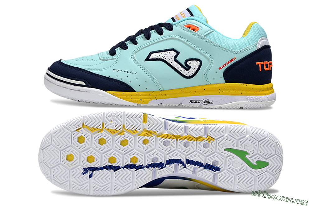 Men's Joma Top Flex IC Football Shoes - Jade/Silver/Blue 1