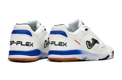 Men's Joma Top Flex IC Football Shoes - White/Silver/Blue