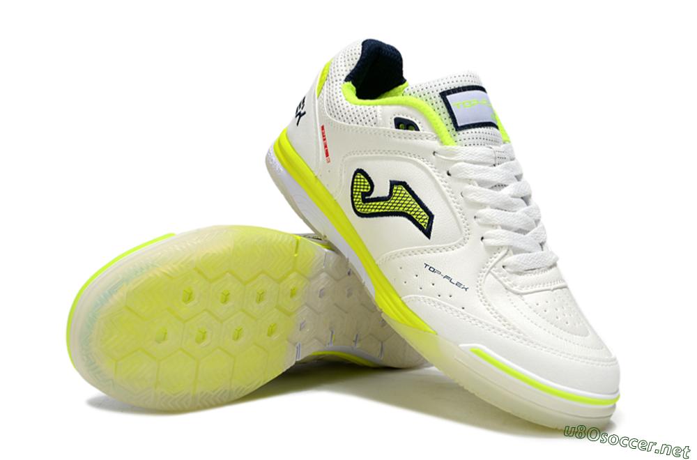 Men's Joma Top Flex IC Football Shoes - White/Yellow/Black 3