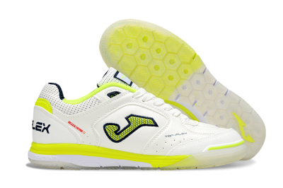 Men's Joma Top Flex IC Football Shoes - White/Yellow/Black