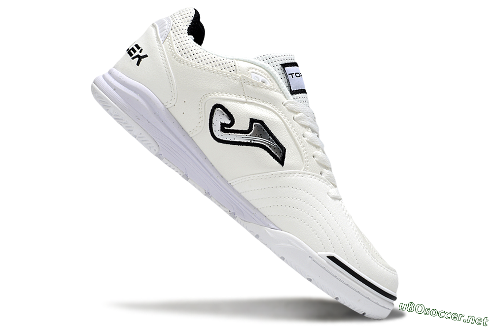 Men's Joma Top Flex IC Football Shoes - White/Silver/Black 4