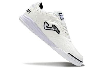Men's Joma Top Flex IC Football Shoes - White/Silver/Black
