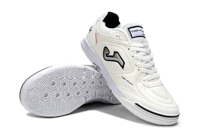Men's Joma Top Flex IC Football Shoes - White/Silver/Black