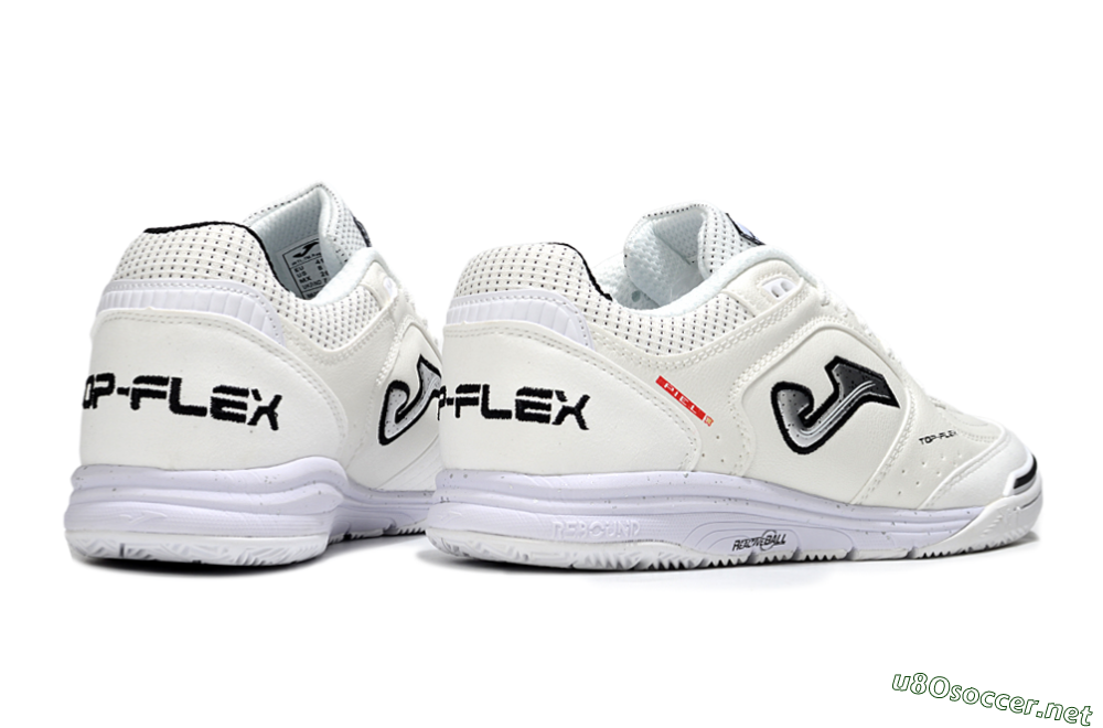 Men's Joma Top Flex IC Football Shoes - White/Silver/Black 6
