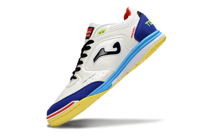 Men's Joma Top Flex IC Football Shoes - White/Black/Blue