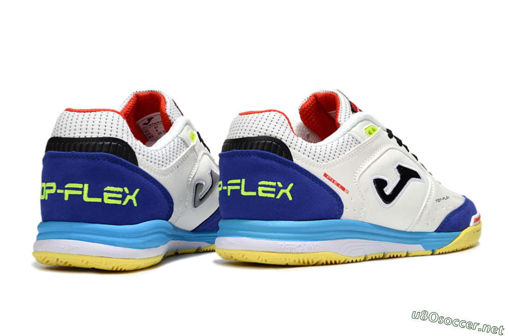 Men's Joma Top Flex IC Football Shoes - White/Black/Blue 6