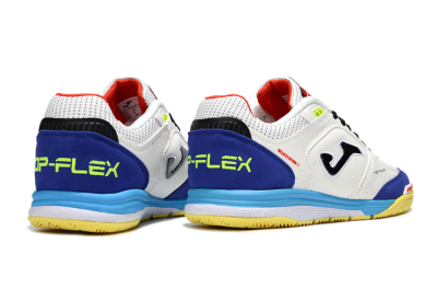 Men's Joma Top Flex IC Football Shoes - White/Black/Blue