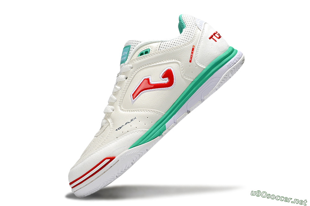 Men's Joma Top Flex IC Football Shoes - White/Red/Green 5