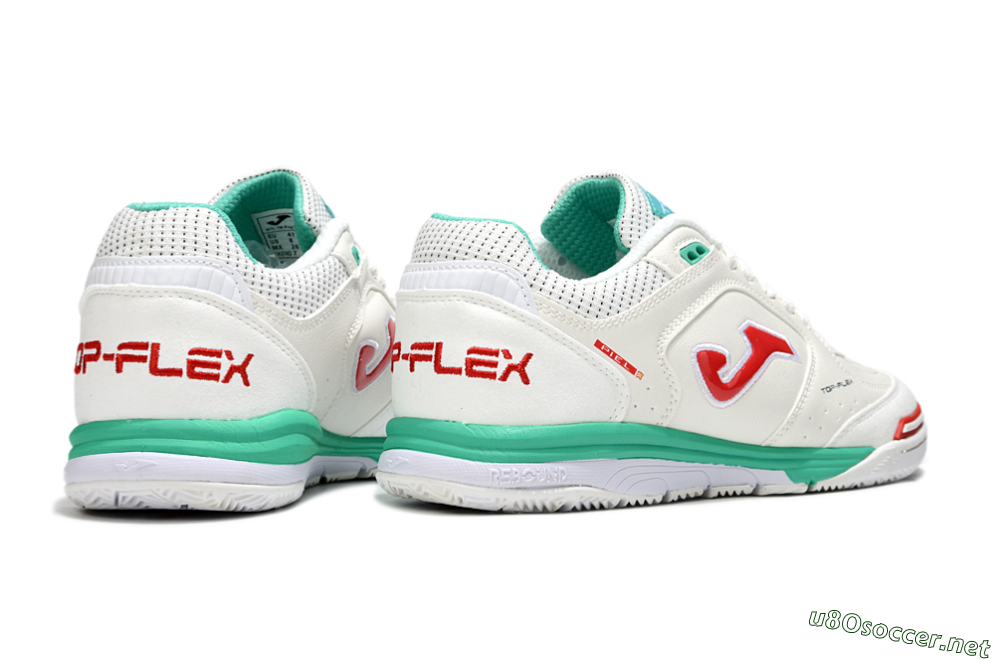 Men's Joma Top Flex IC Football Shoes - White/Red/Green 6
