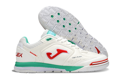 Men's Joma Top Flex IC Football Shoes - White/Red/Green