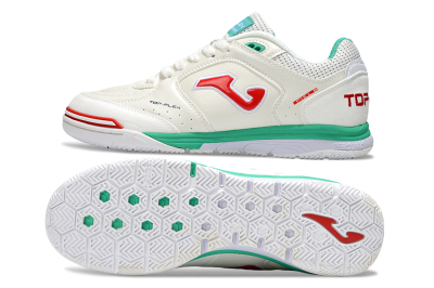 Men's Joma Top Flex IC Football Shoes - White/Red/Green