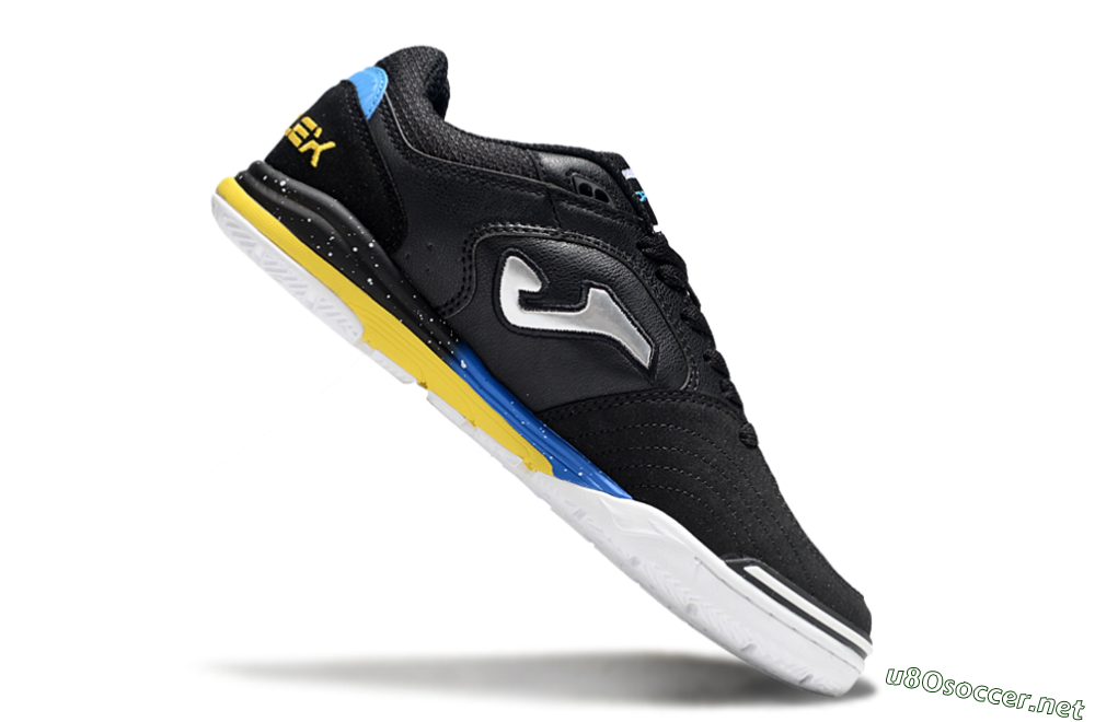 Men's Joma Top Flex IC Football Shoes - Black/Silver/Yellow 4