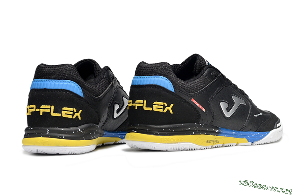 Men's Joma Top Flex IC Football Shoes - Black/Silver/Yellow 6