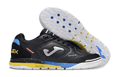 Men's Joma Top Flex IC Football Shoes - Black/Silver/Yellow