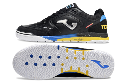 Men's Joma Top Flex IC Football Shoes - Black/Silver/Yellow