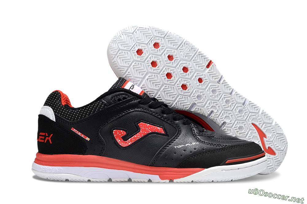 Men's Joma Top Flex IC Football Shoes - Black/Red/White 2