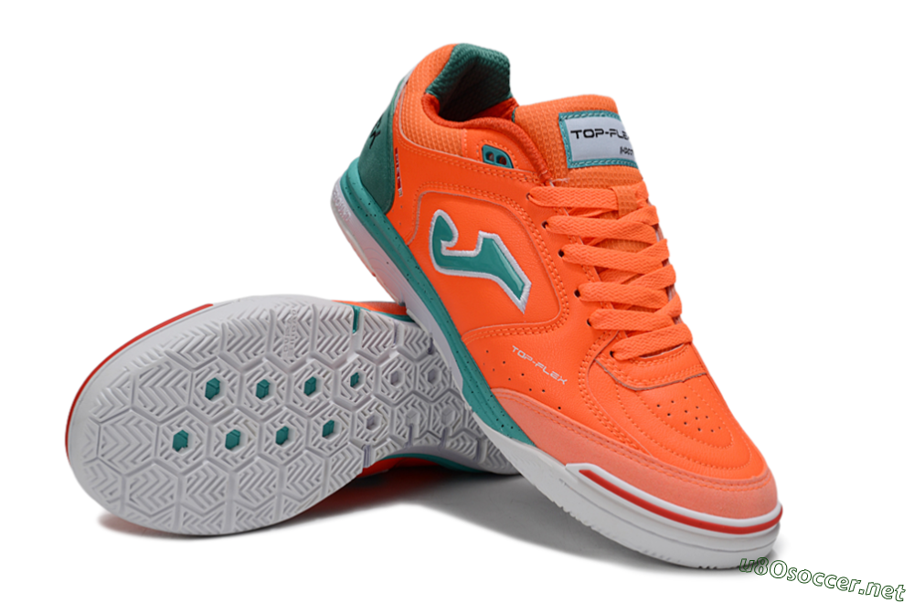 Men's Joma Top Flex IC Football Shoes - Red/Jade/White 3