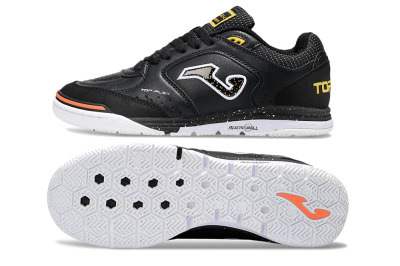 Men's Joma Top Flex IC Football Shoes - White/Black/Yellow