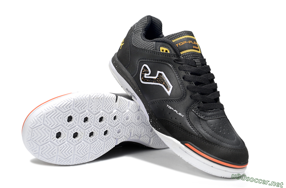 Men's Joma Top Flex IC Football Shoes - White/Black/Yellow 3