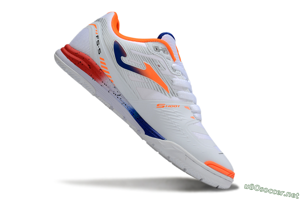 Men's Joma Top Flex IC Football Shoes - White/Blue/Red 4