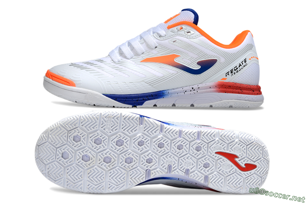 Men's Joma Top Flex IC Football Shoes - White/Blue/Red 1