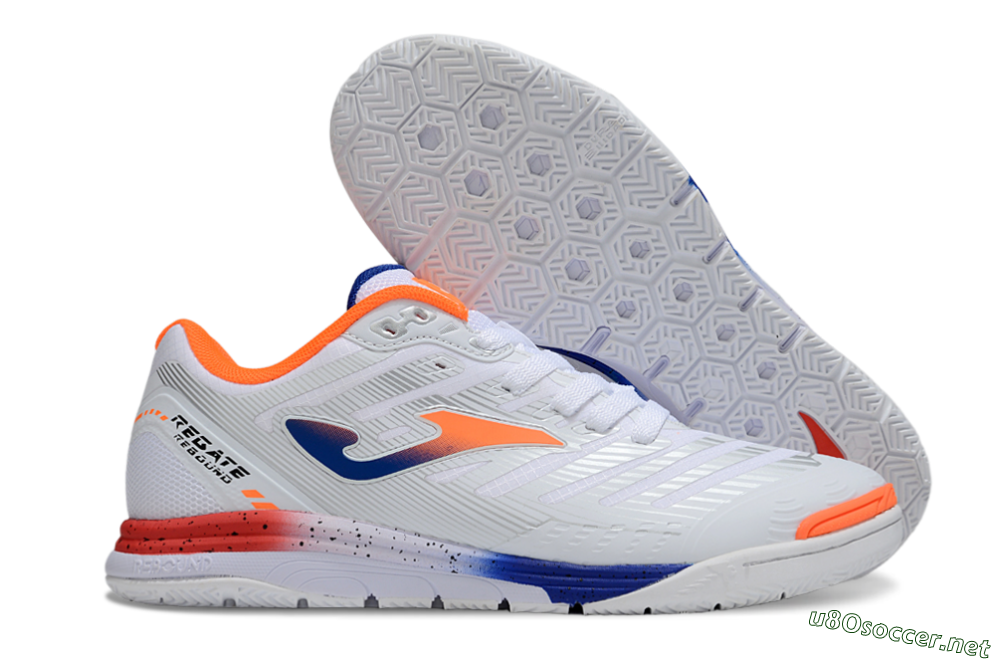 Men's Joma Top Flex IC Football Shoes - White/Blue/Red 2