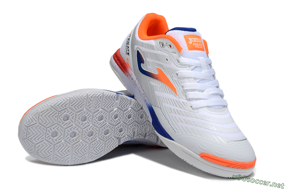 Men's Joma Top Flex IC Football Shoes - White/Blue/Red 3
