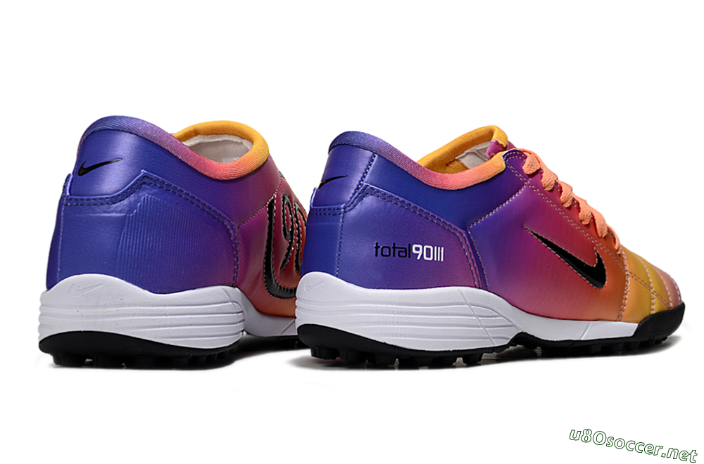 Unisex Nike Total 90 III TF Football Shoes - Pink/Yellow/Purple 6