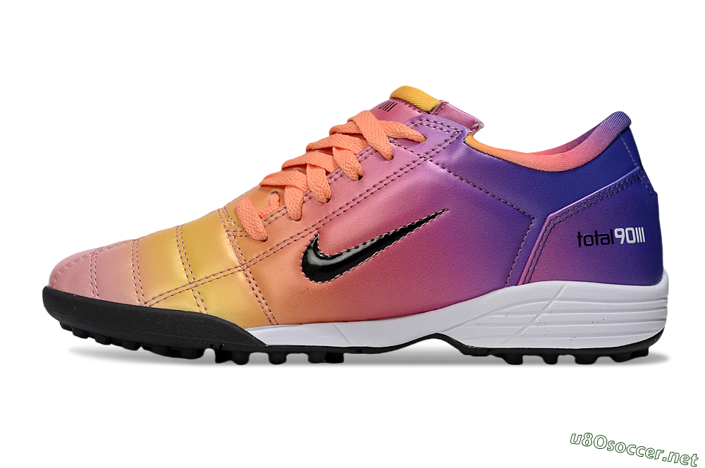 Unisex Nike Total 90 III TF Football Shoes - Pink/Yellow/Purple 0