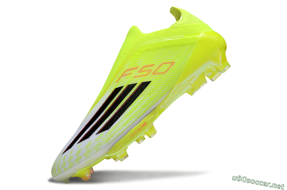 Men's Adidas F50+ Elite Lightstrike Pro Laceless FG Football Boots - Yellow/Black/Red 5