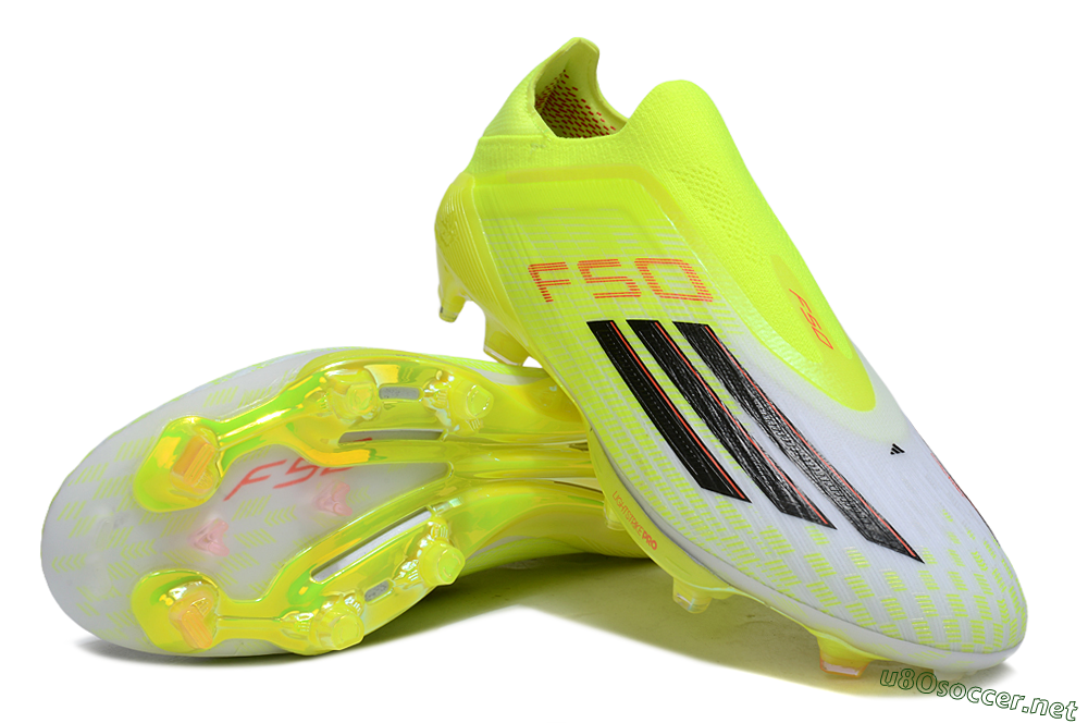 Men's Adidas F50+ Elite Lightstrike Pro Laceless FG Football Boots - Yellow/Black/Red 3