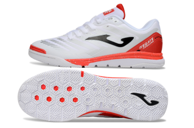 Men's Joma Top Flex IC Football Shoes - White/Black/Red