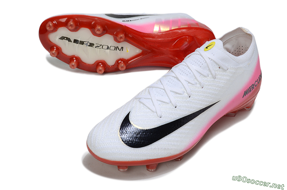 Men's Nike Air Zoom Mercurial Vapor 16 Elite AG Football Boots - White/Black/Red 3