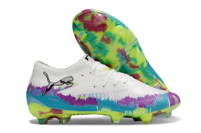 Men's Puma Future 8 Ultimate FG Football Boots - White/Purple/Blue