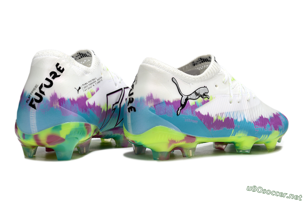 Men's Puma Future 8 Ultimate FG Football Boots - White/Purple/Blue 6