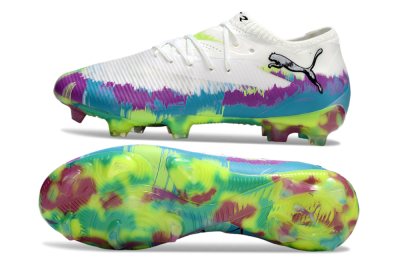 Men's Puma Future 8 Ultimate FG Football Boots - White/Purple/Blue