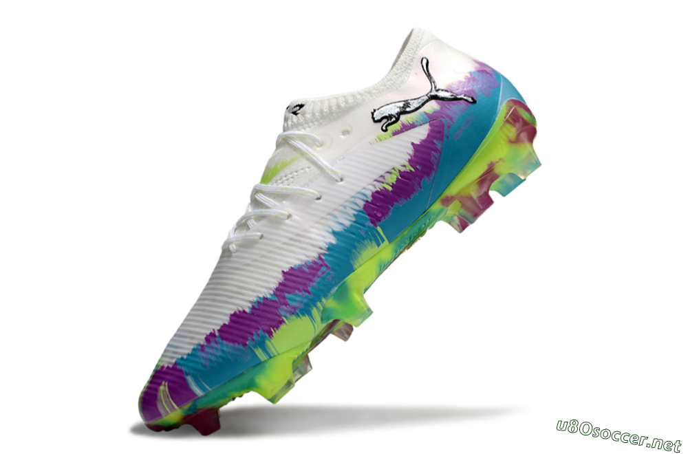 Men's Puma Future 8 Ultimate FG Football Boots - White/Purple/Blue 5