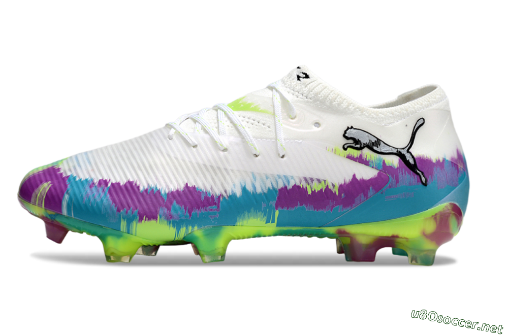 Men's Puma Future 8 Ultimate FG Football Boots - White/Purple/Blue 0