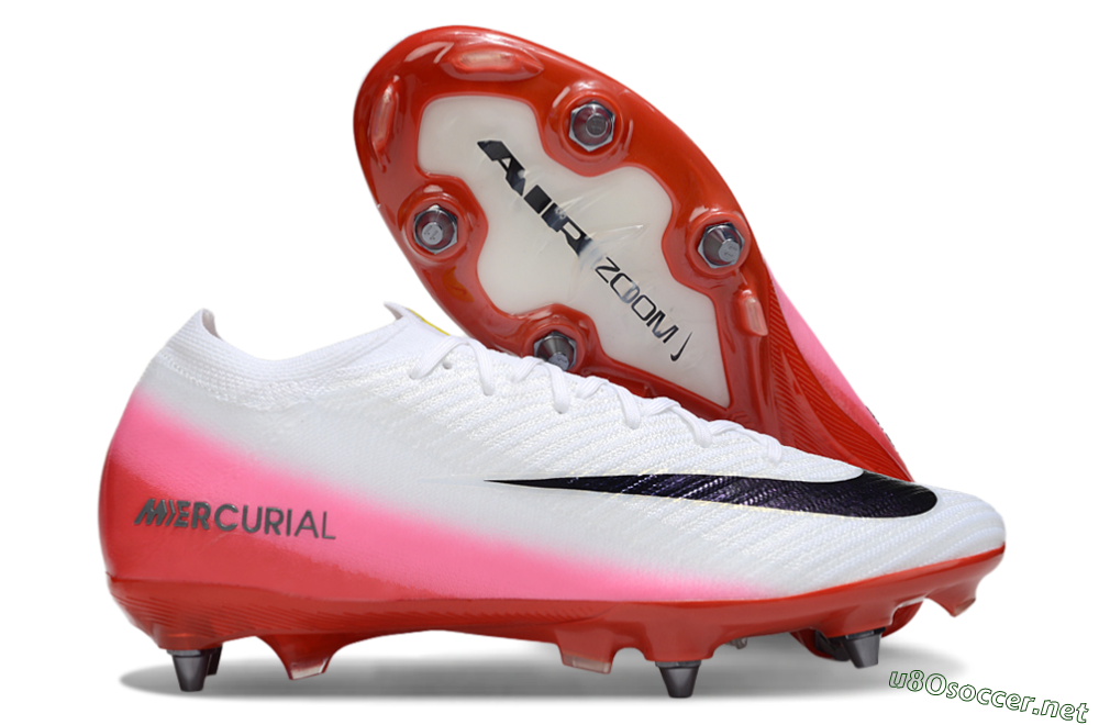 Men's Nike Air Zoom Mercurial Vapor 16 Elite SG Football Boots - White/Black/Red 2