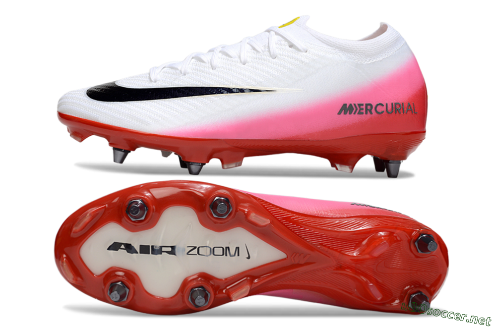 Men's Nike Air Zoom Mercurial Vapor 16 Elite SG Football Boots - White/Black/Red 1