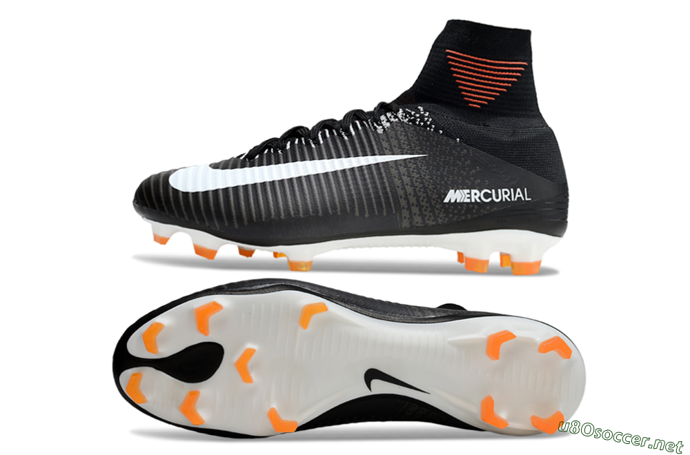 Men's Nike Zoom Mercurial Superfly 5 Elite FG Football Boots - Black/White/Red 1