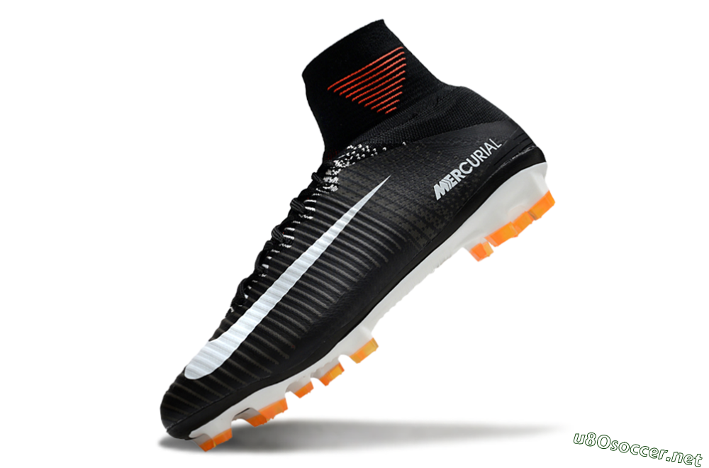 Men's Nike Zoom Mercurial Superfly 5 Elite FG Football Boots - Black/White/Red 5