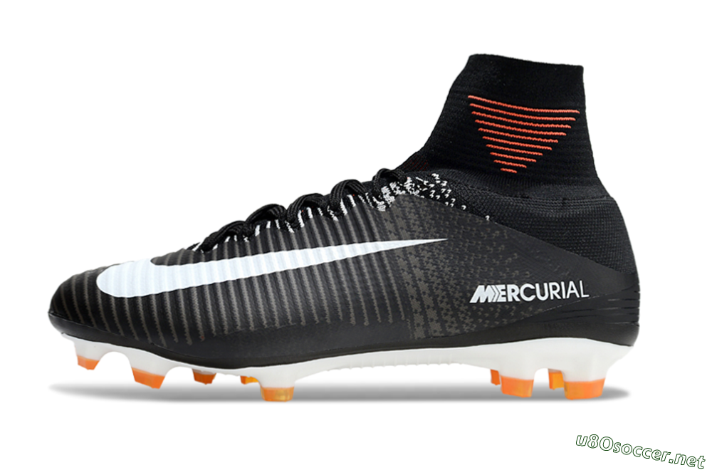Men's Nike Zoom Mercurial Superfly 5 Elite FG Football Boots - Black/White/Red 0