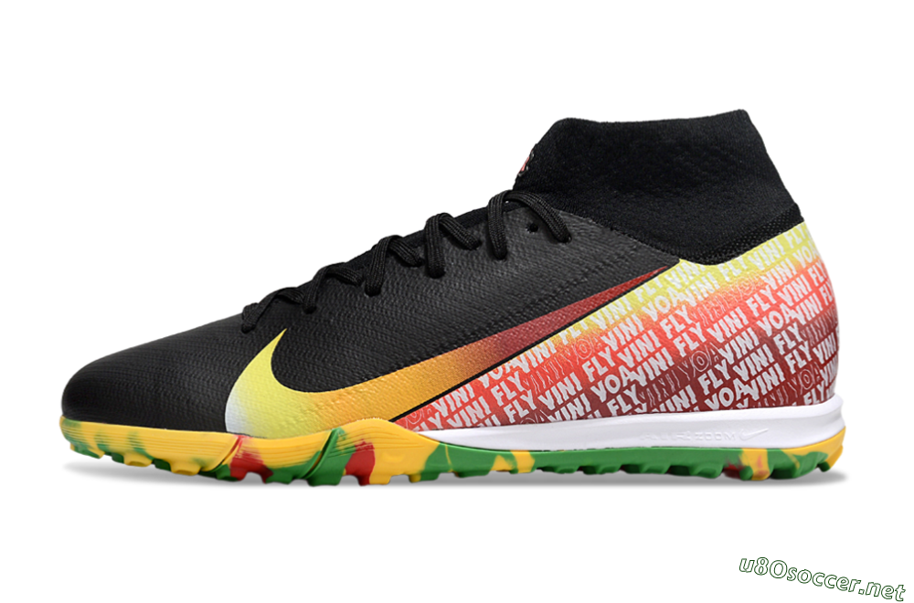 Unisex Nike Air Zoom Mercurial Superfly 10 Elite TF Football Shoes - Black/Yellow/Red 0