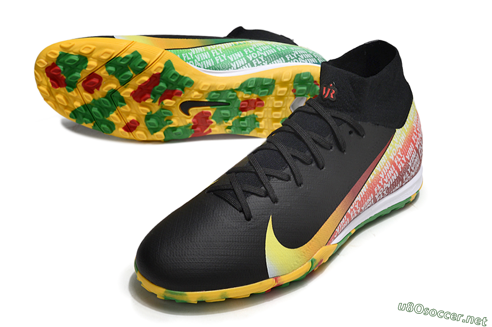 Unisex Nike Air Zoom Mercurial Superfly 10 Elite TF Football Shoes - Black/Yellow/Red 3